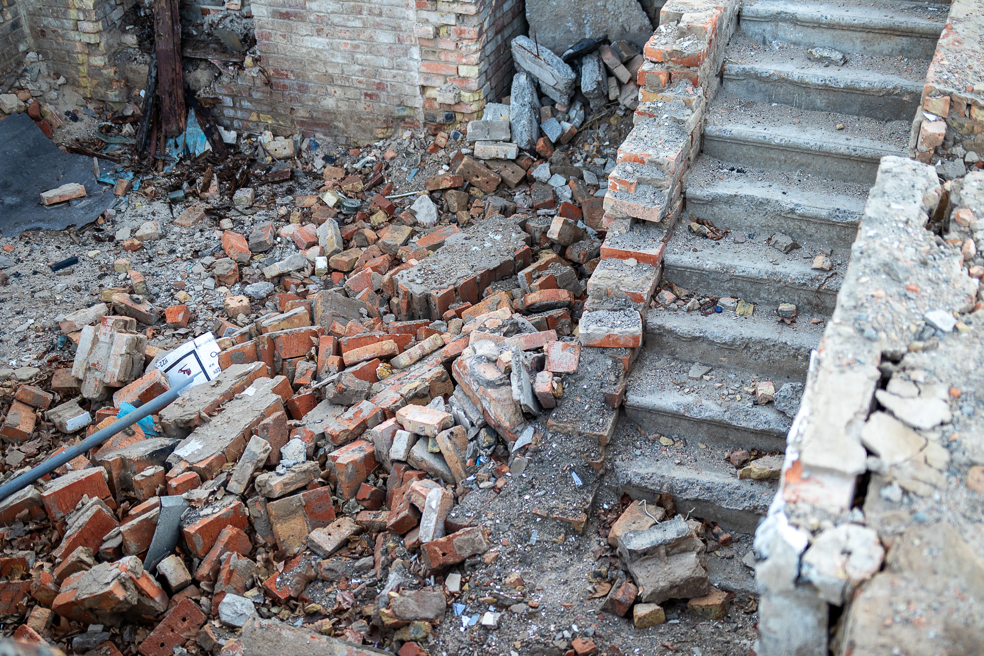 A music school was bombed during the war in Ukraine.