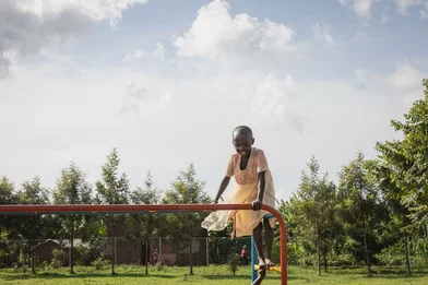 Children playing at Child Friendly Space in Kyangwali Children playing at Child Friendly Space in Kyangwali