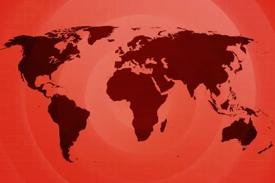 Rode wereldkaart