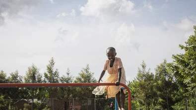 Children playing at Child Friendly Space in Kyangwali