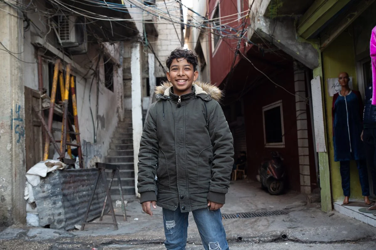 Adam in a palestinian camp